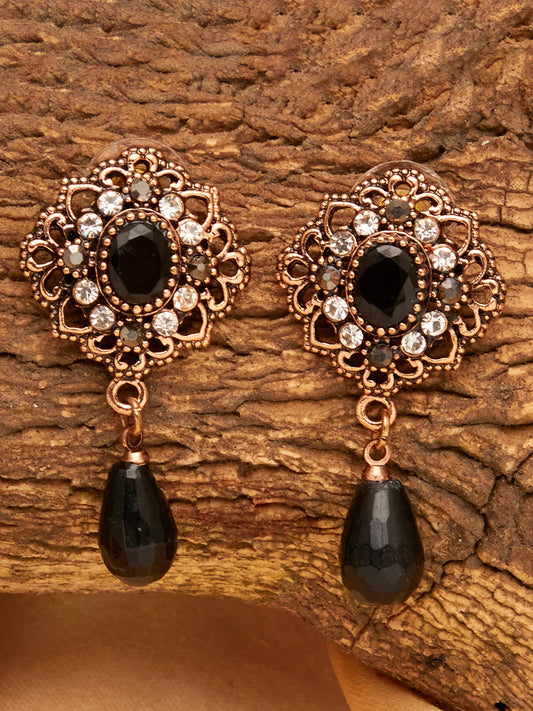 Gold Plated Designer Stone Drop Earring