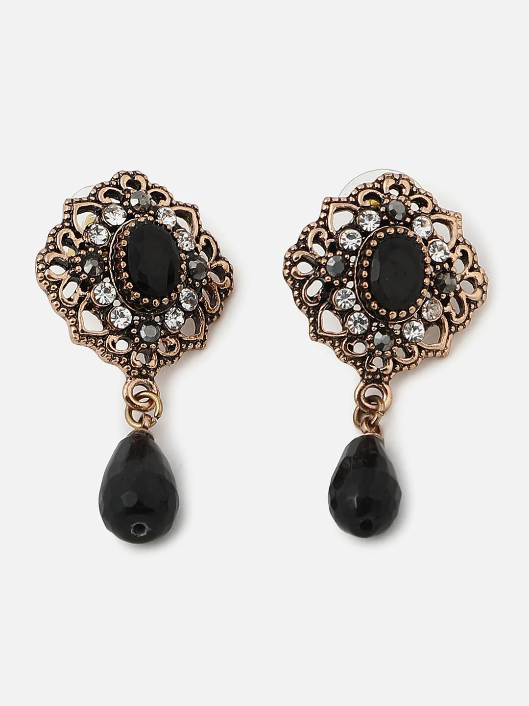 Gold Plated Designer Stone Drop Earring