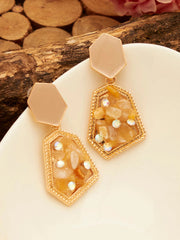 Gold Plated Designer Stone Stud