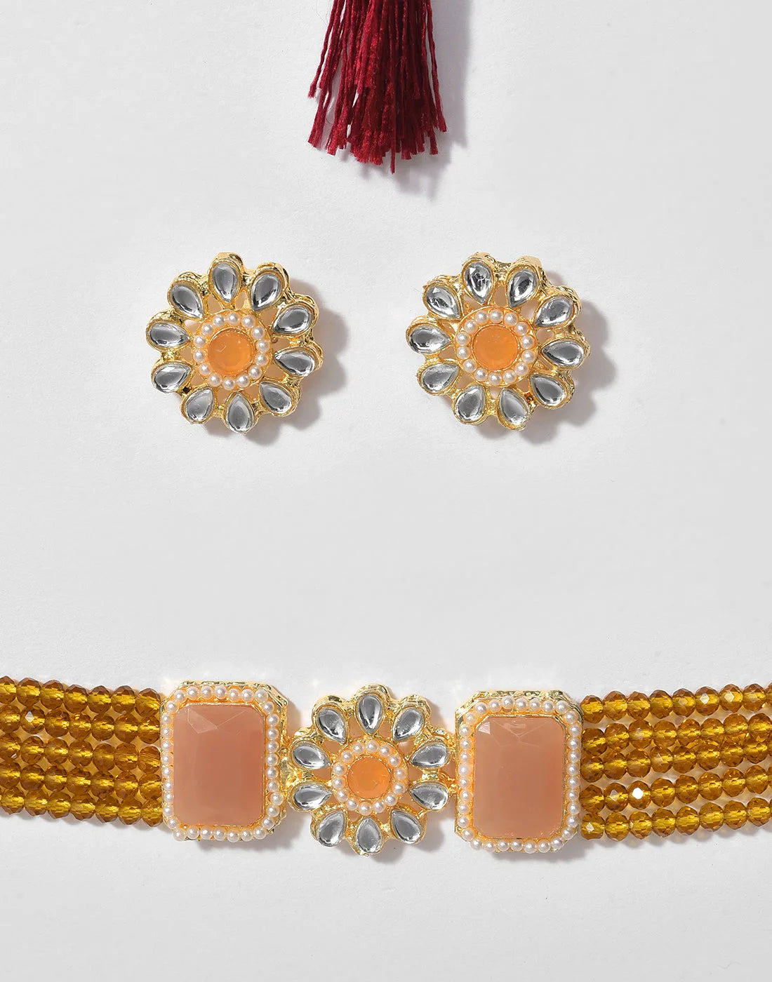 Gold Plated Beaded Necklace Set