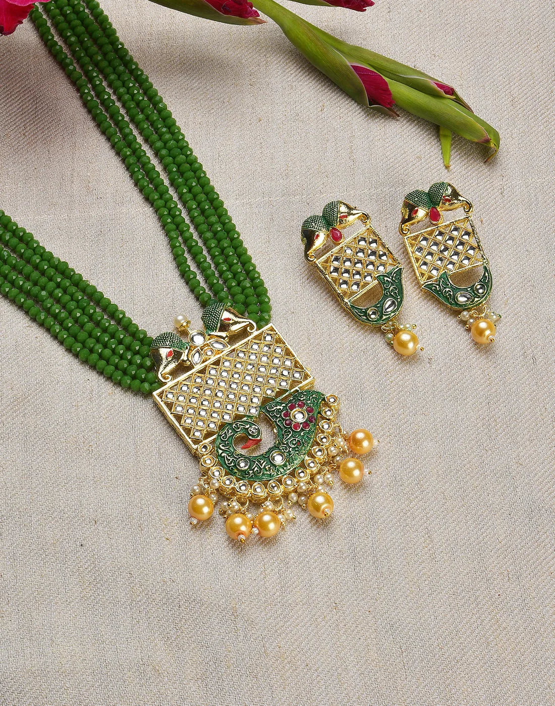 Kundan Meenakari Gold Plated Necklace Set