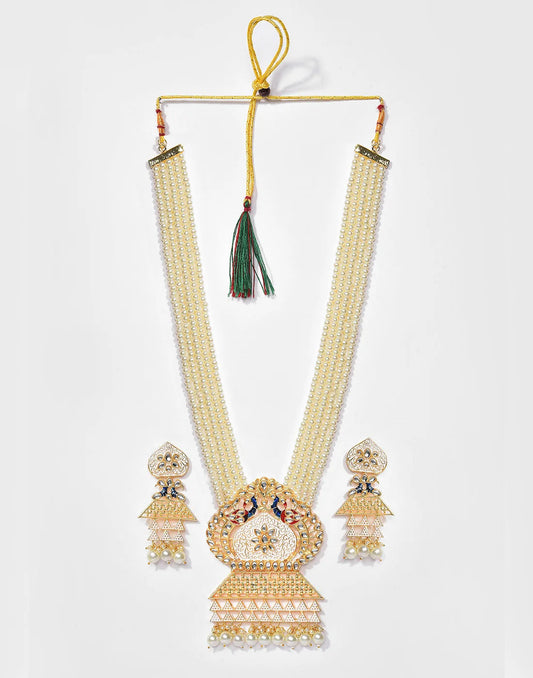 SOHI - Beaded Meenakari Gold Plated Necklace Set