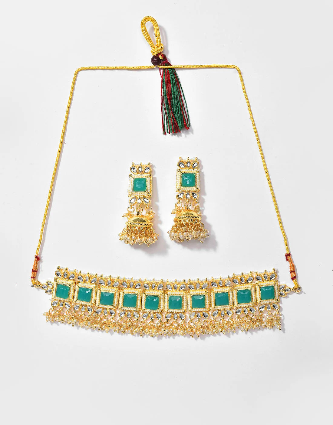 Kundan Pearl Gold Plated Necklace Set