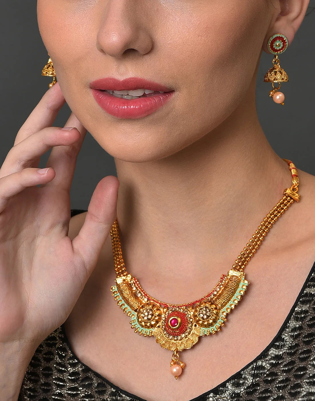 Meenakari Gold Plated Necklace Set