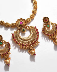 Gold Plated Designer Stone Necklace Set