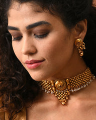 Gold Plated Designer Stone Necklace Set