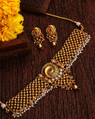 Gold Plated Designer Stone Necklace Set