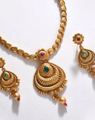 Gold Plated Designer Stone Necklace Set