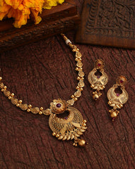 Gold Plated Designer Stone Necklace Set