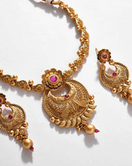 Gold Plated Designer Stone Necklace Set