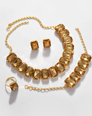 Gold Plated Designer Stone Necklace Set