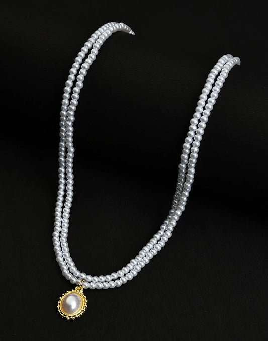 Gold Plated Pearl Beaded Necklace