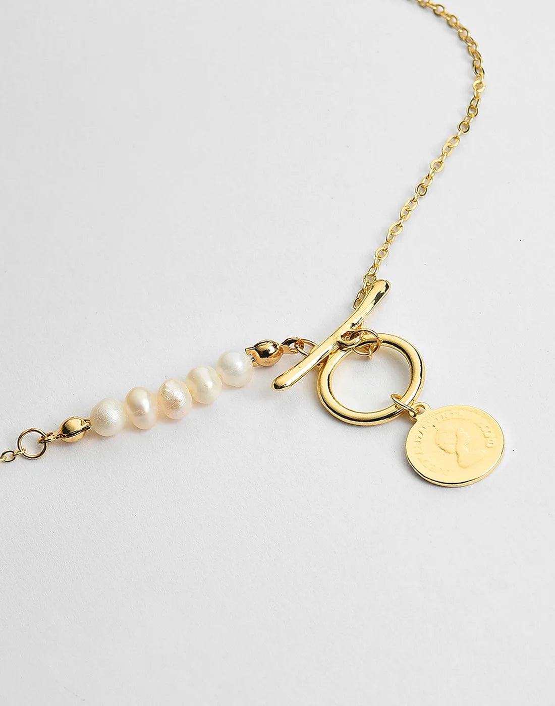 Gold Plated Coin Pattern Necklace