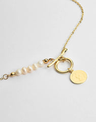 Gold Plated Coin Pattern Necklace