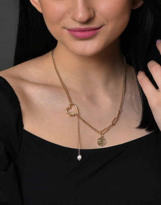 Gold Plated Love Shaped Necklace