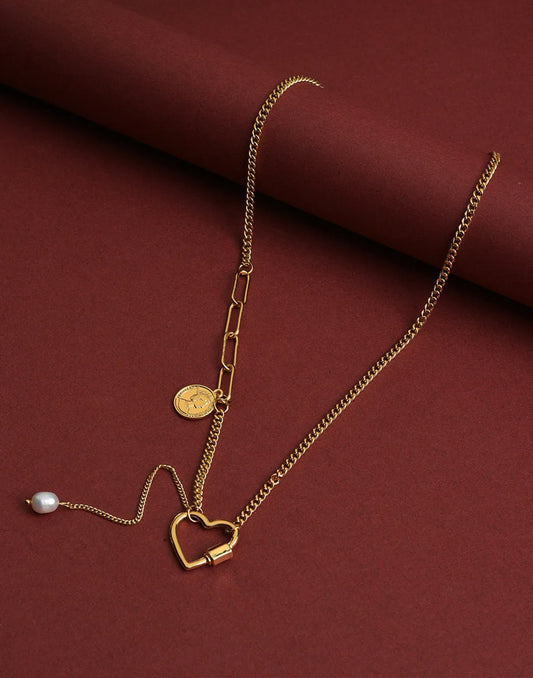 Gold Plated Love Shaped Necklace