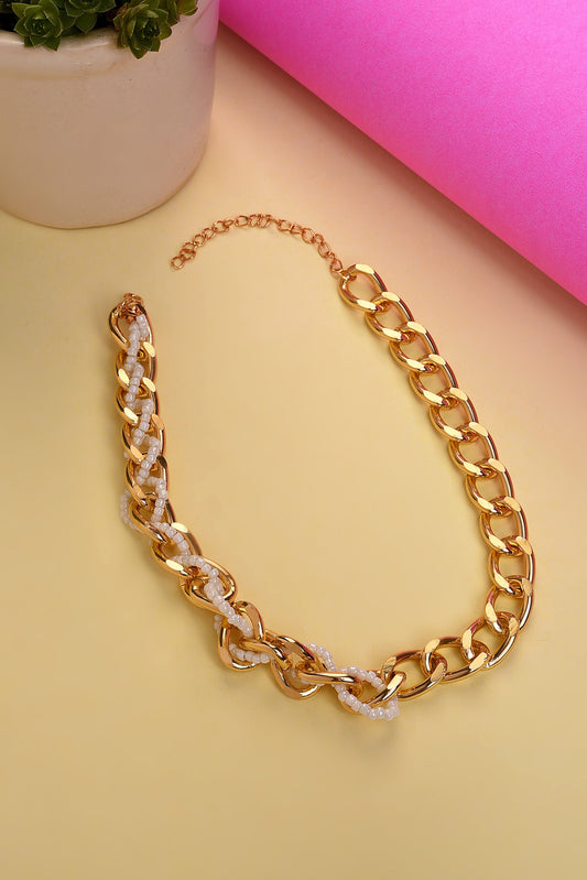 Gold Plated Beaded Necklace