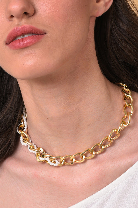 Gold Plated Beaded Necklace