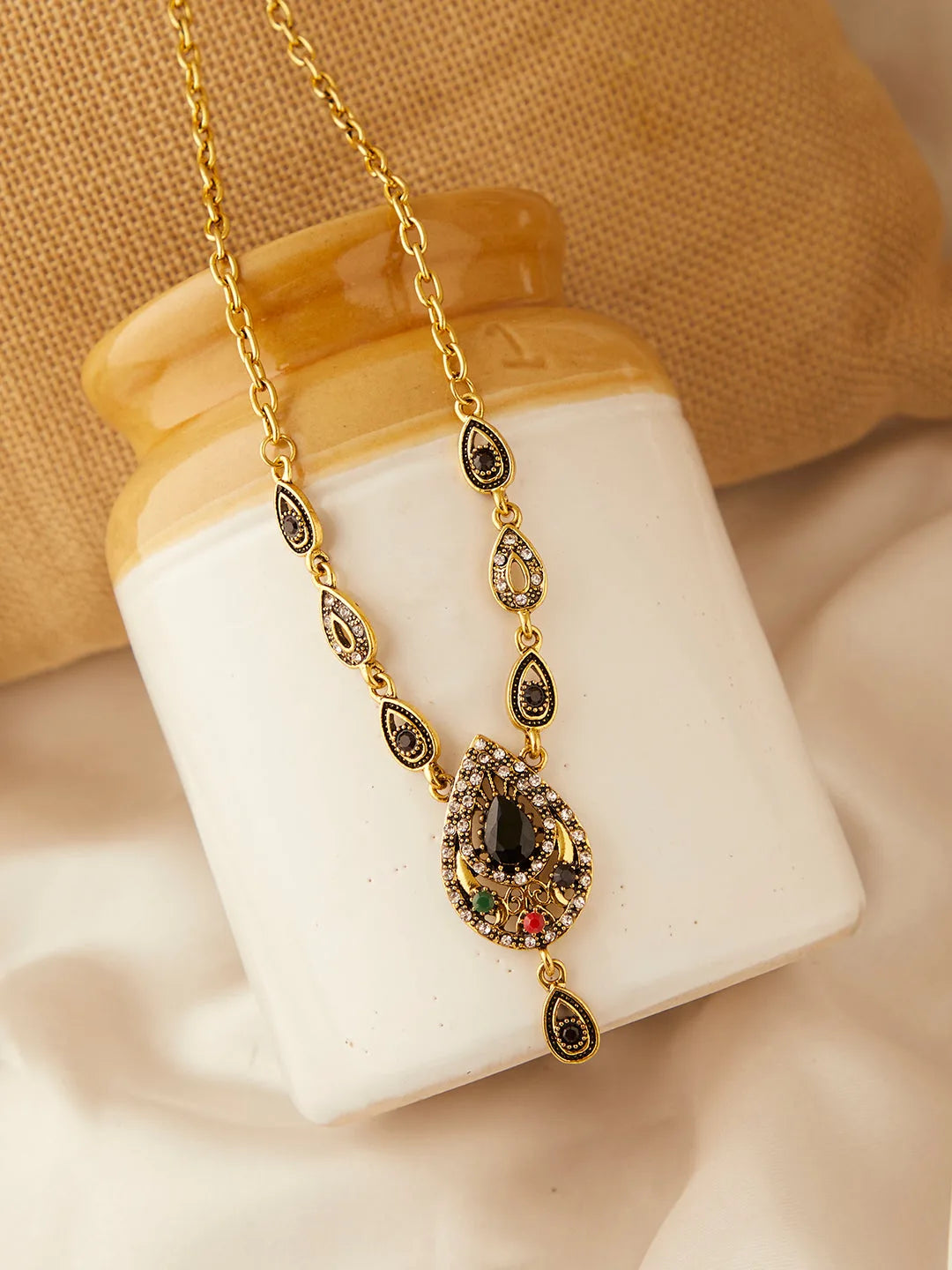 Gold Plated Designer Stone Necklace