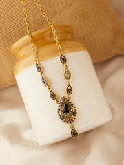 Gold Plated Designer Stone Necklace