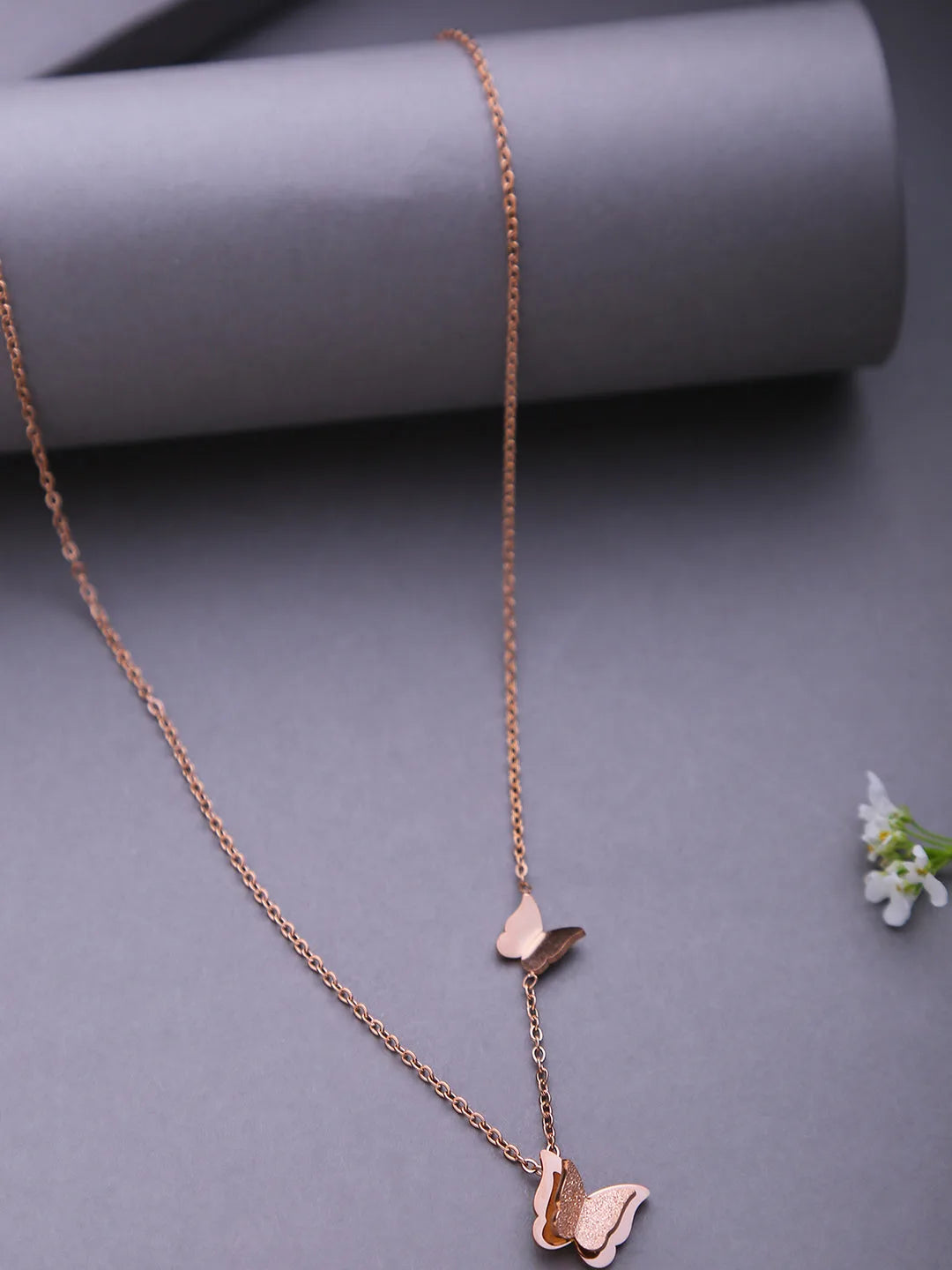 Butterfly Design Zirconia Pendant Chain