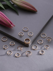 Pack of 15 Gold Plated Designer Rings