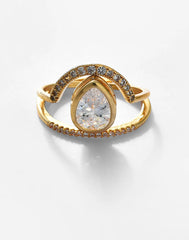 Gold Plated Stone Designer Ring