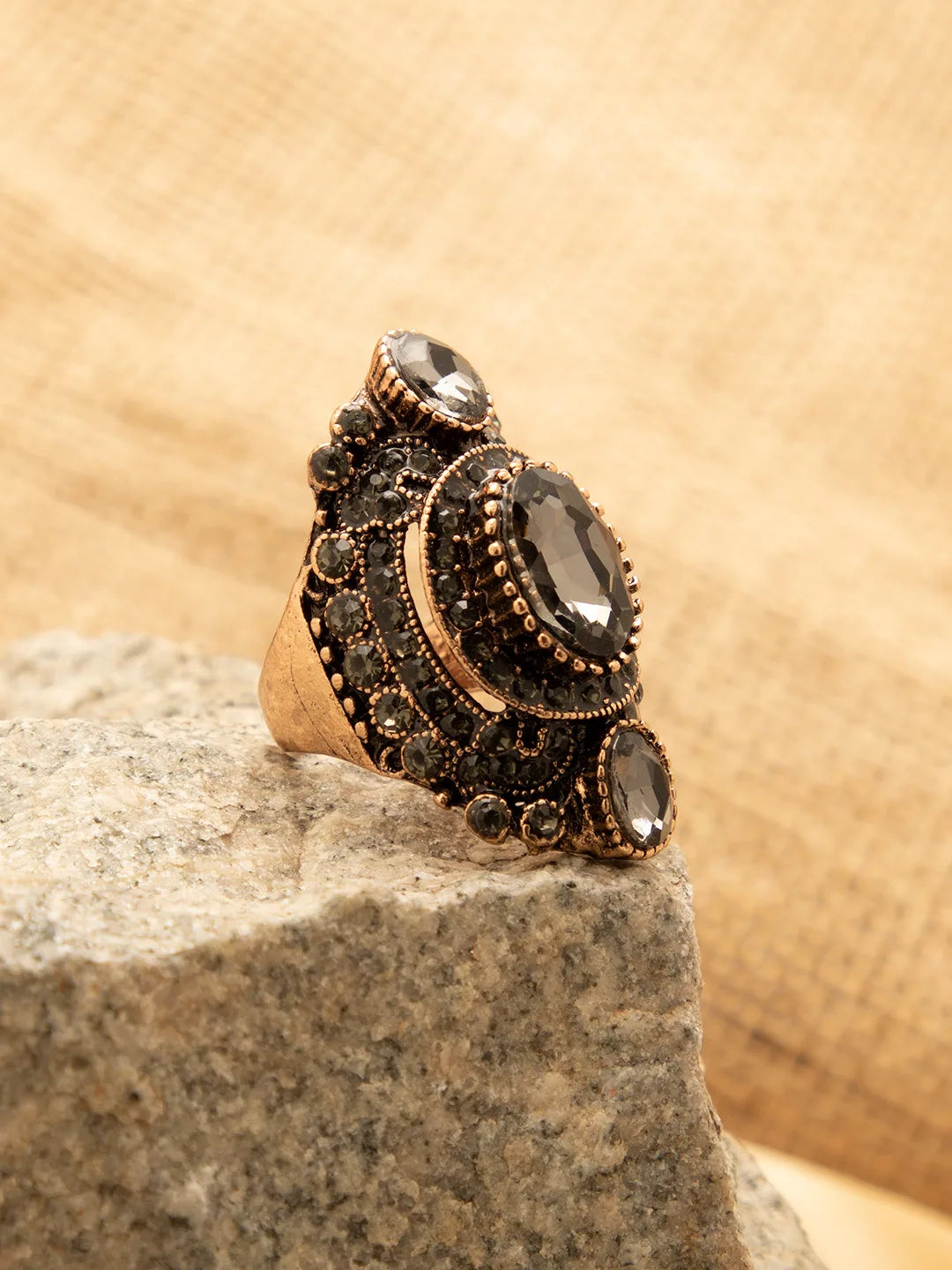 Gold Plated Designer Stone Ring