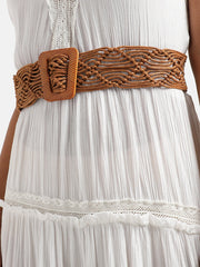 Tan Textured Waist Belt