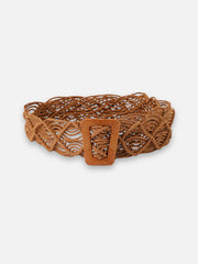 Tan Textured Waist Belt