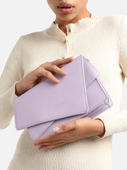 Solid Casual PU Leather Mini Clutch Bag with Magnet Lock For Women