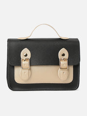 Colour block Casual PU Leather Mini Sling Bag with Magnet Lock For Women