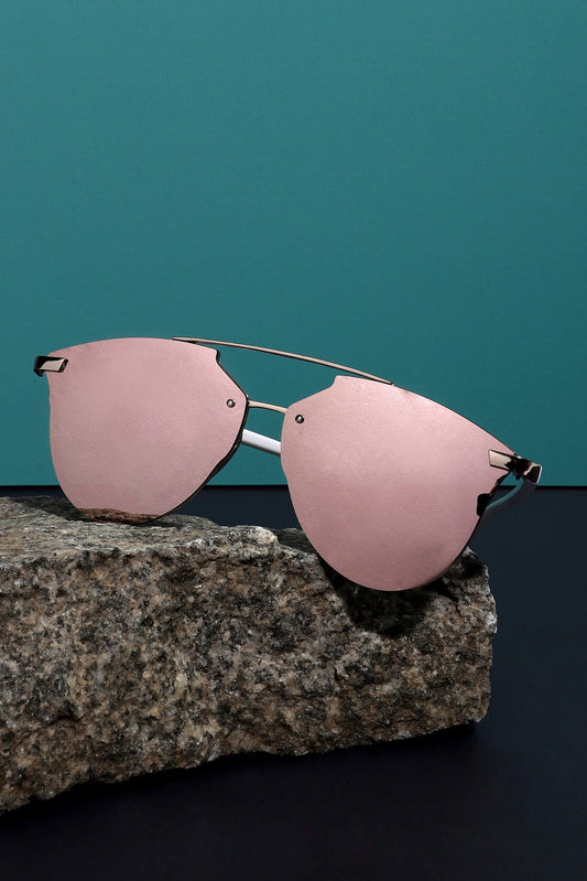 Polarized Alloy Rimless Cat Eye Sunglass For Women