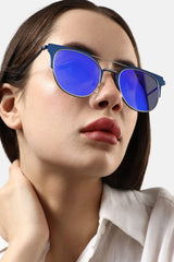 Polarized Alloy Full Rim Cat Eye Sunglass For Women