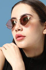 Polarized Alloy Full Rim Octagonal Sunglass For Women