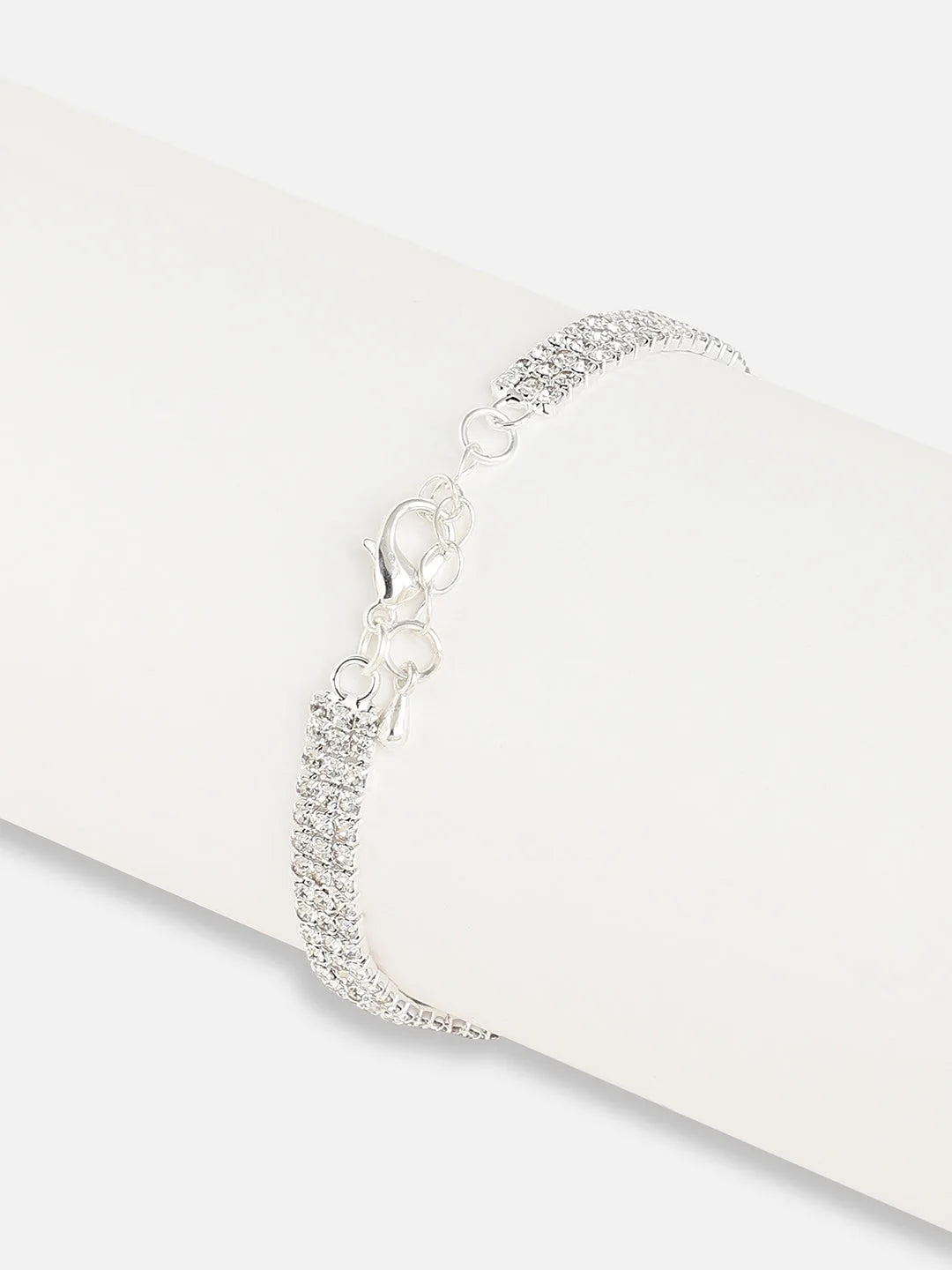 Silver Plated Designer Stone Party Bracelet