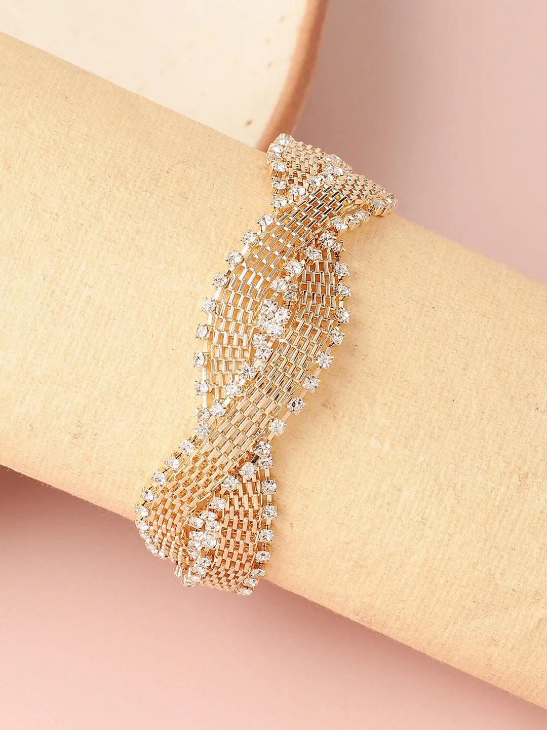 Gold Plated Designer Stone Party Bracelet