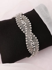 Silver Plated Designer Stone Party Bracelet