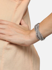 Silver Plated Designer Stone Party Bracelet