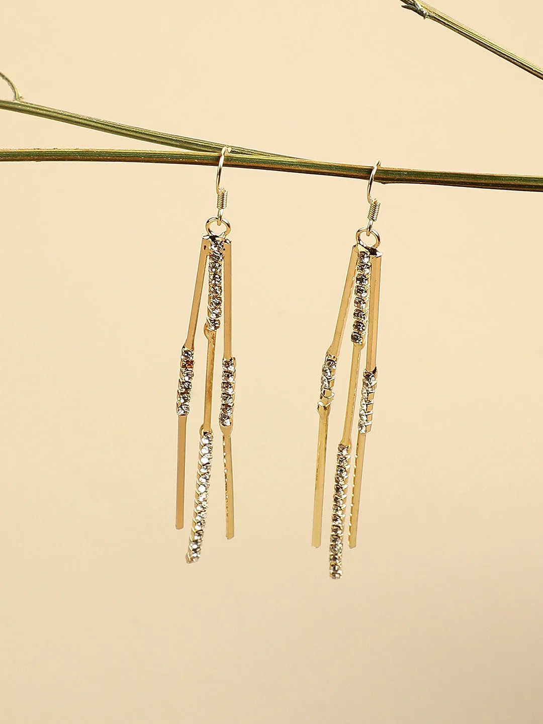 Gold Plated Designer Stone Casual Drop Earring