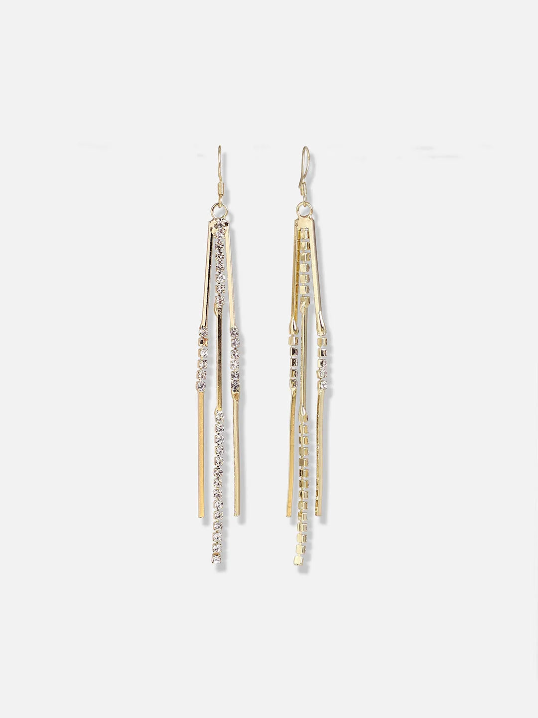 Gold Plated Designer Stone Casual Drop Earring