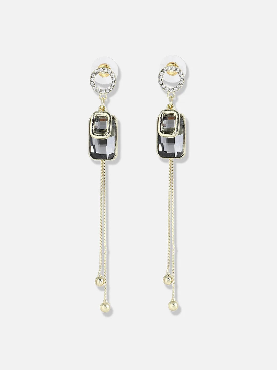 Silver Plated Designer Stone Party Drop Earring