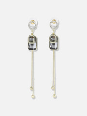 Silver Plated Designer Stone Party Drop Earring