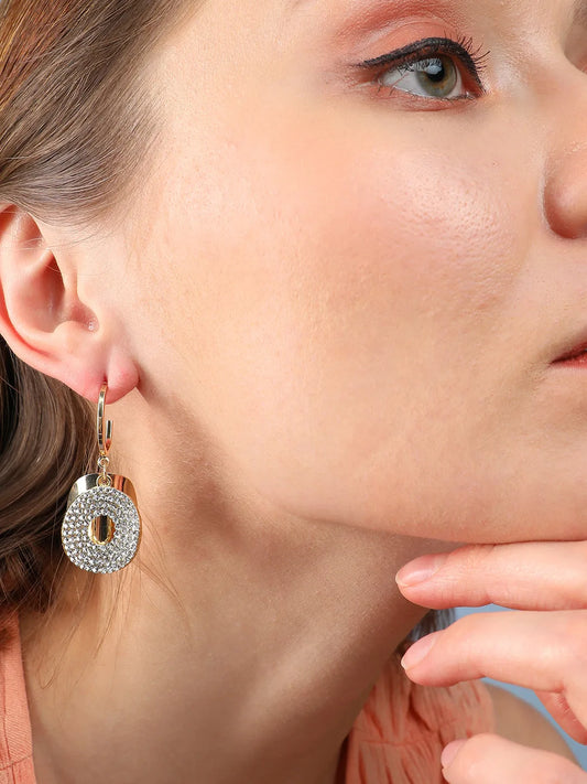 Gold Plated Designer Stone Party Drop Earring