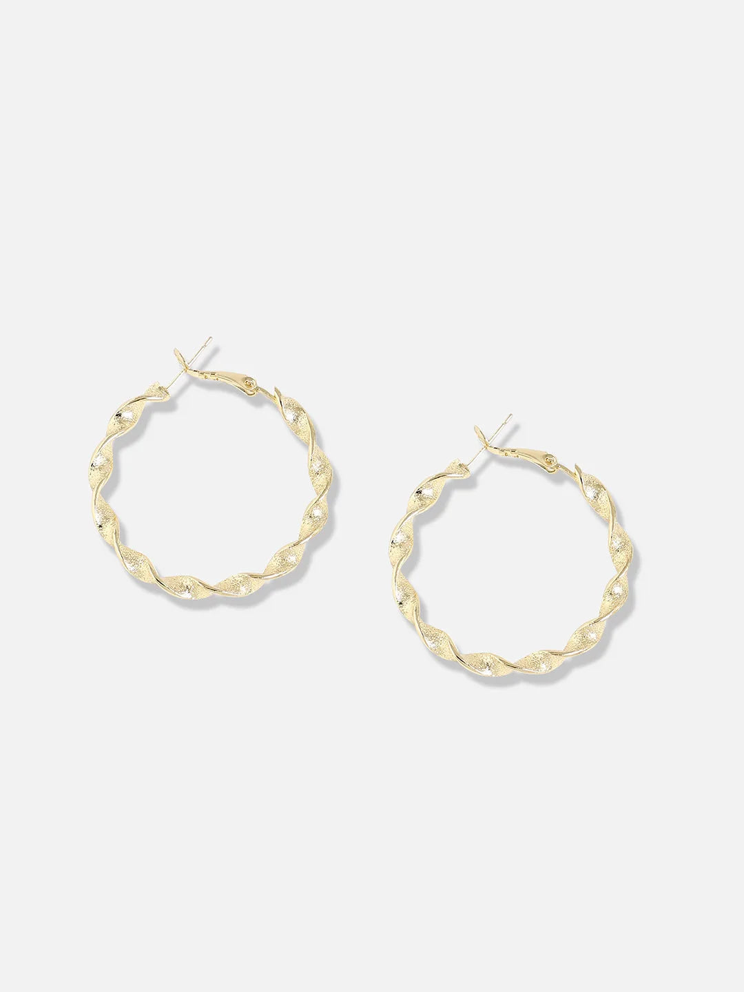 Gold Plated Designer Stone Casual Hoop Earring