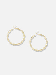 Gold Plated Designer Stone Casual Hoop Earring