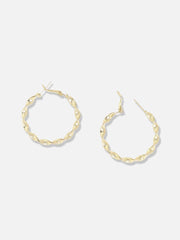 Gold Plated Designer Stone Casual Hoop Earring