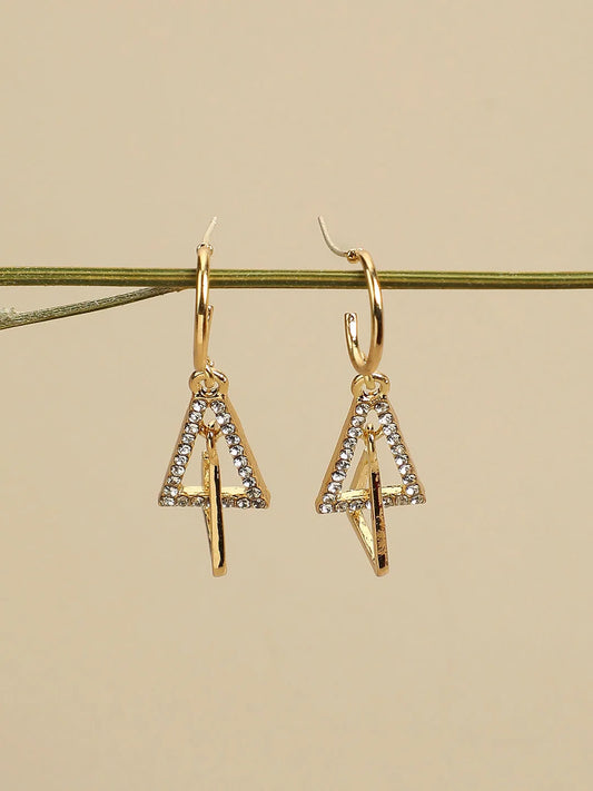 Gold Plated Designer Stone Casual Drop Earring