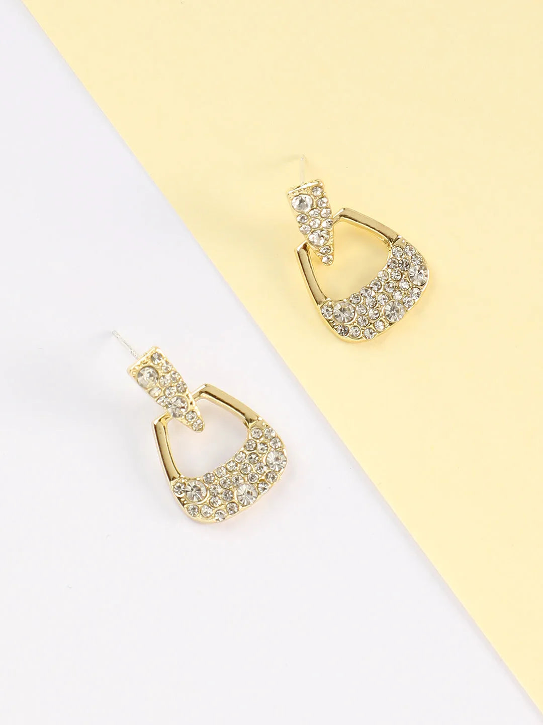 Gold Plated Designer Stone Casual Drop Earring