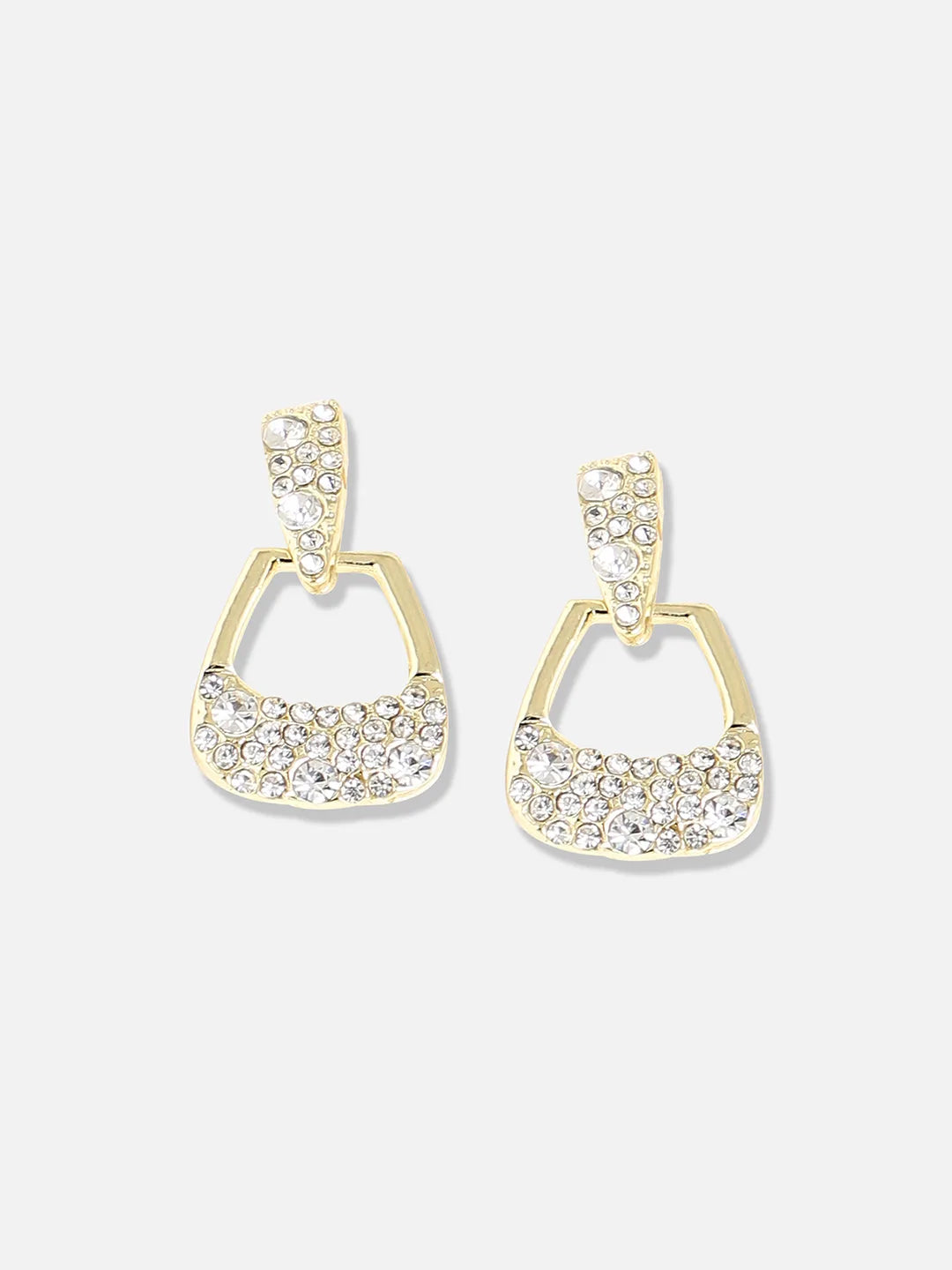 Gold Plated Designer Stone Casual Drop Earring